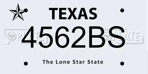 4562BS Texas License Plate