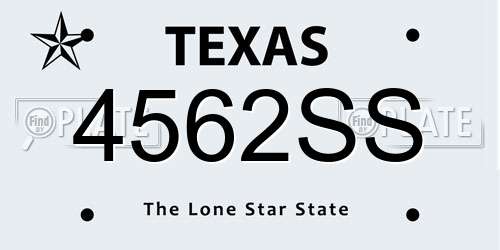 4562SS Texas License Plate