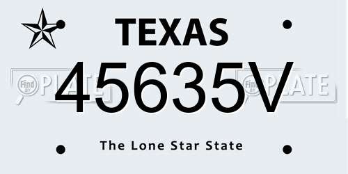 45635V Texas License Plate