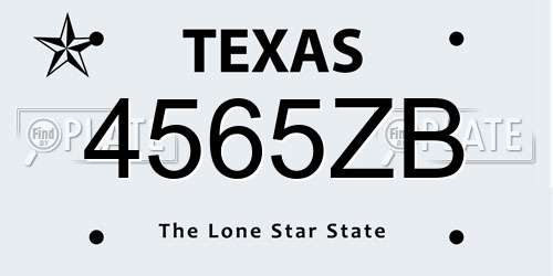 4565ZB Texas License Plate