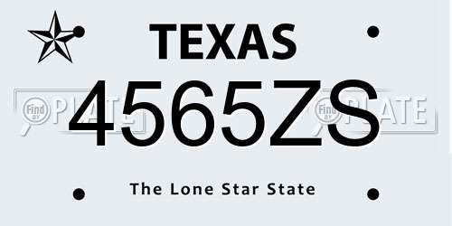 4565ZS Texas License Plate