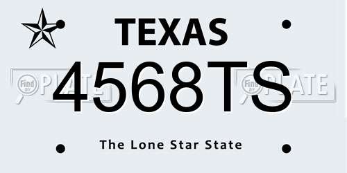 4568TS Texas License Plate