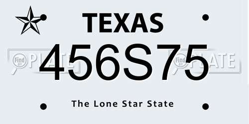 456S75 Texas License Plate