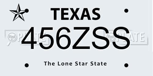 456ZSS Texas License Plate
