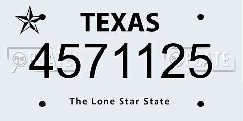 4571125 Texas License Plate
