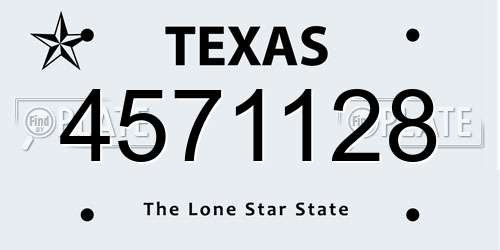 4571128 Texas License Plate