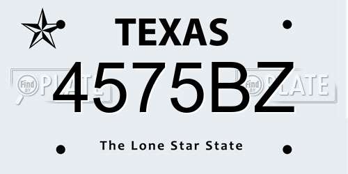 4575BZ Texas License Plate