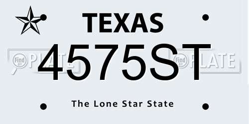 4575ST Texas License Plate