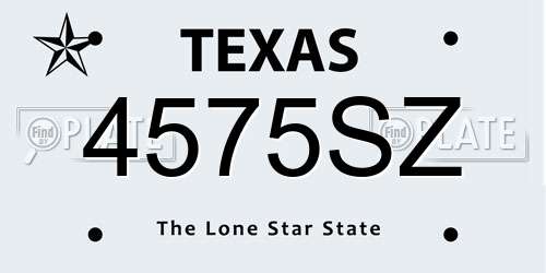 4575SZ Texas License Plate