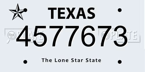 4577673 Texas License Plate