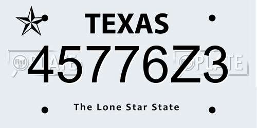 45776Z3 Texas License Plate
