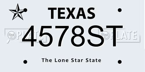4578ST Texas License Plate