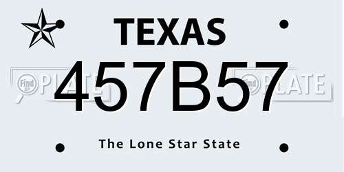 457B57 Texas License Plate