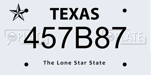 457B87 Texas License Plate