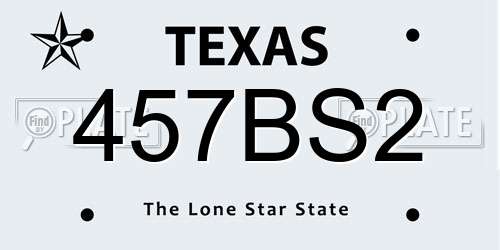 457BS2 Texas License Plate