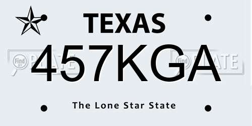 457KGA Texas License Plate