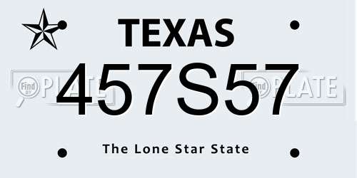 457S57 Texas License Plate