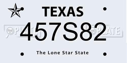 457S82 Texas License Plate