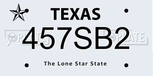 457SB2 Texas License Plate