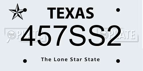 457SS2 Texas License Plate