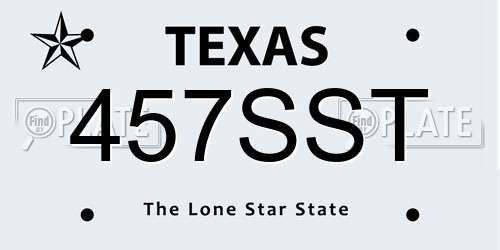 457SST Texas License Plate