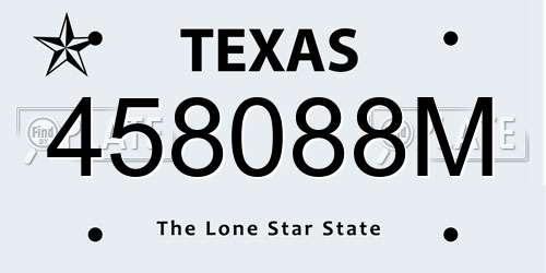 458088M Texas License Plate