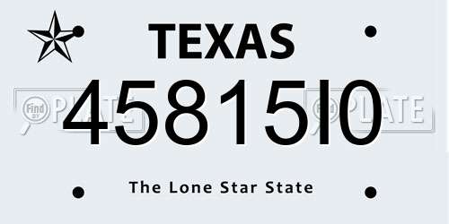 45815I0 Texas License Plate