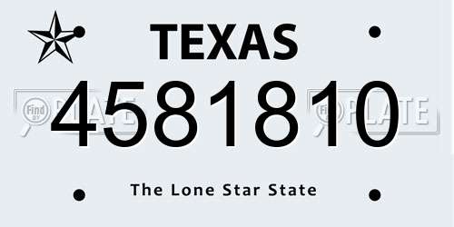 4581810 Texas License Plate