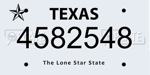 4582548 Texas License Plate