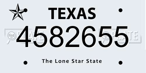 4582655 Texas License Plate