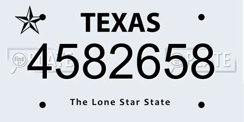 4582658 Texas License Plate