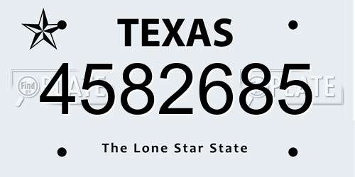 4582685 Texas License Plate