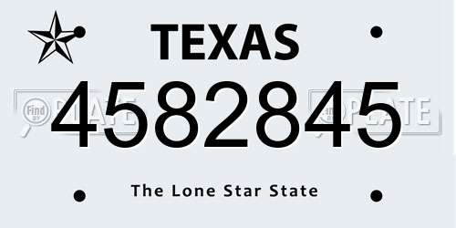 4582845 Texas License Plate