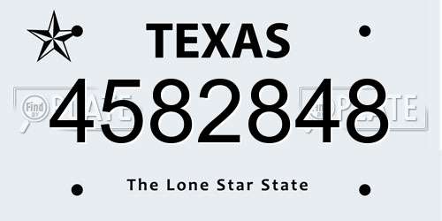 4582848 Texas License Plate