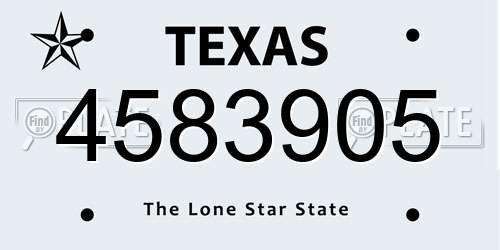 4583905 Texas License Plate