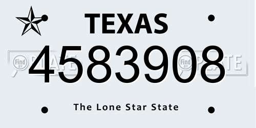 4583908 Texas License Plate