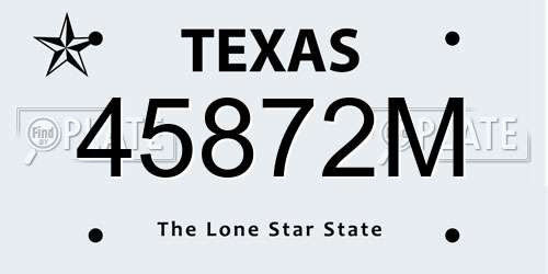 45872M Texas License Plate