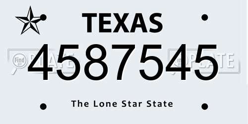 4587545 Texas License Plate
