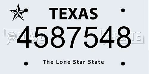 4587548 Texas License Plate