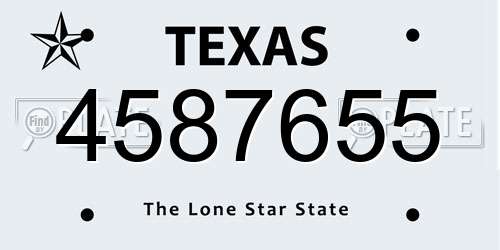 4587655 Texas License Plate