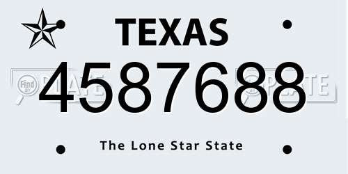 4587688 Texas License Plate
