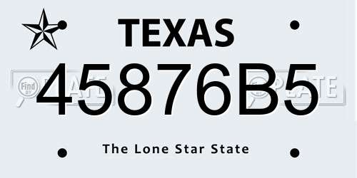 45876B5 Texas License Plate