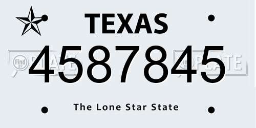 4587845 Texas License Plate