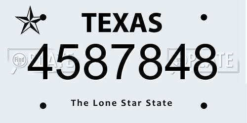 4587848 Texas License Plate