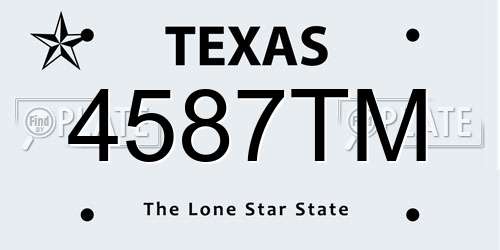 4587TM Texas License Plate