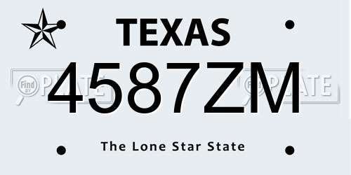 4587ZM Texas License Plate