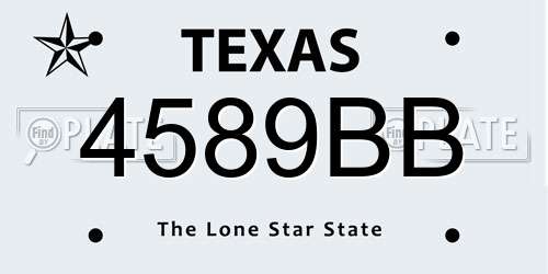 4589BB Texas License Plate