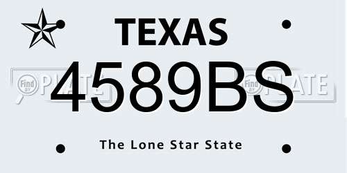 4589BS Texas License Plate