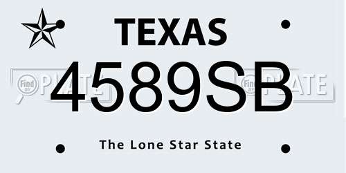 4589SB Texas License Plate