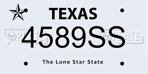 4589SS Texas License Plate